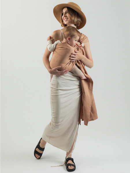 Sling cu inele Isara Caramel Bamboo Linen (bambus+in)