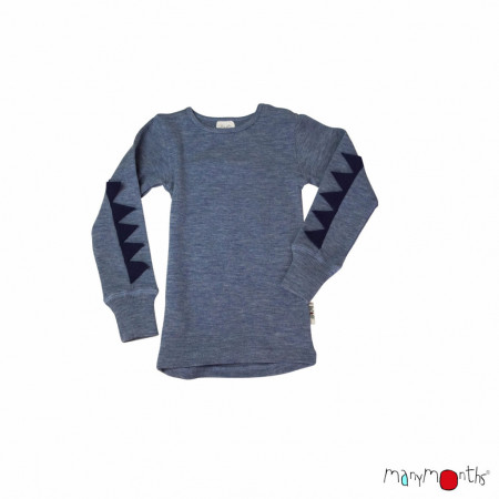 Bluză ManyMonths Dino lână merinos - Blue Mist