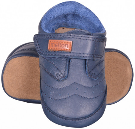Botosei din piele pentru interior - Navy, Melton