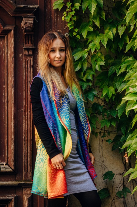 Cardigan lung/protectie babywearing pentru vreme rece, Lenny lamb - Rainbow Lotus
