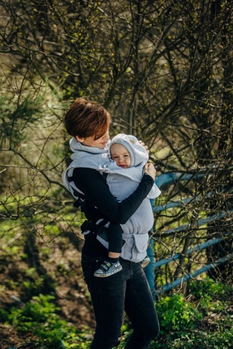 Guler 2 in 1 pentru mama si bebe, Lennylamb, Grey