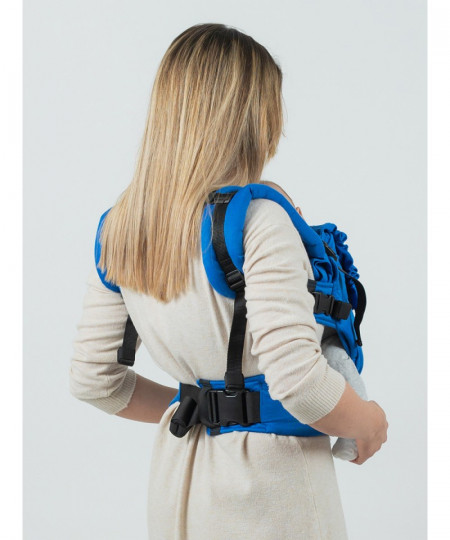 Marsupiu Ergonomic Isara The One, Iris Blue Bamboo (bambus+bumbac)