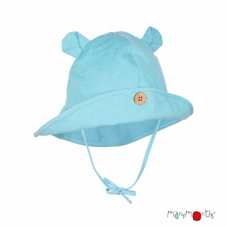 Pălărie ajustabilă ManyMonths Teddy Bear cânepă și bumbac - Pool Turquoise