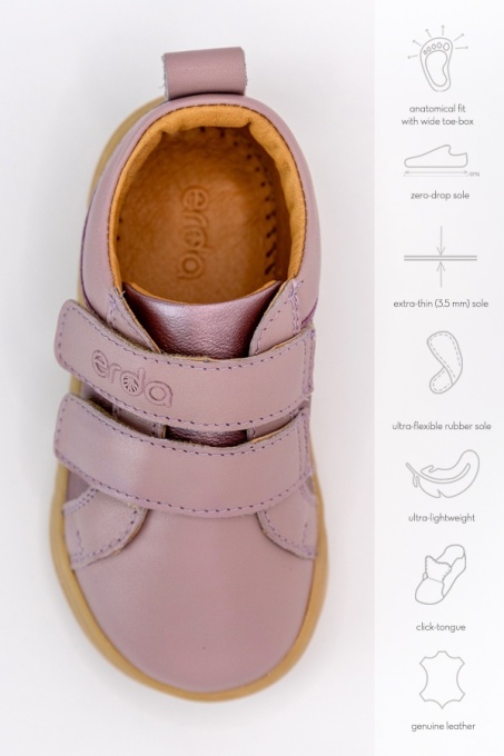 Pantofi Barefoot ERDA Zeyla Mauve