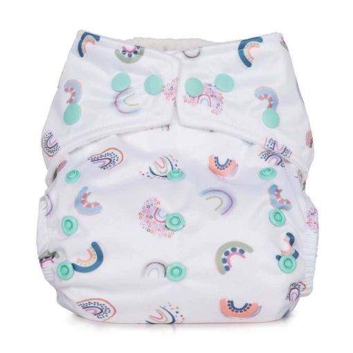 Scutec textil refolosibil cu buzunar Baba+Boo Rainbows