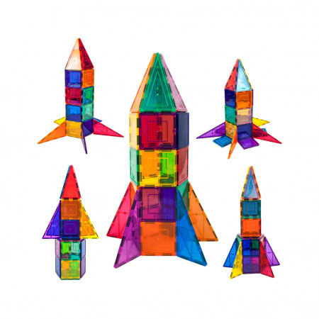 Set PicassoTiles Rachetă - 32 piese magnetice de construcție