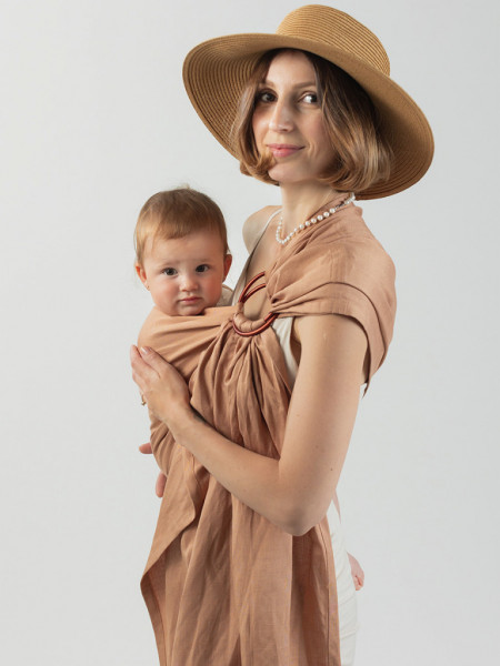 Sling cu inele Isara Caramel Bamboo Linen (bambus+in)