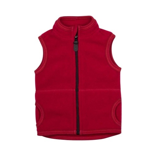 Vestă din lână merinos fleece Pure Pure - Berry Red