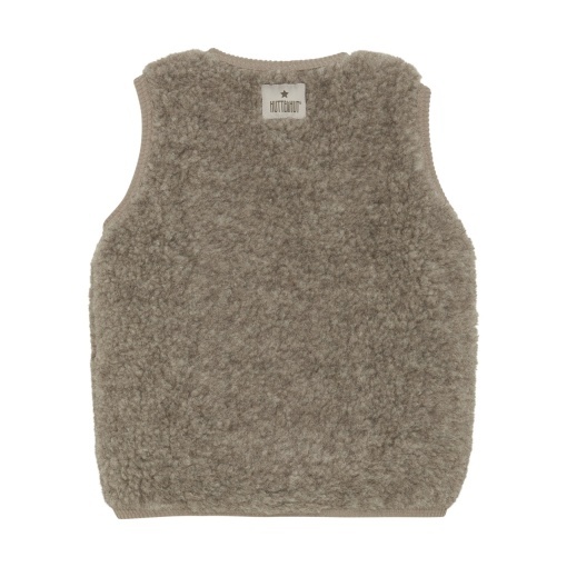 Vestă din lână merinos teddy Huttelihut - Camel Melange
