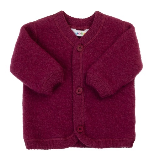 Cardigan din lână merinos fleece, Joha - Wine Melange