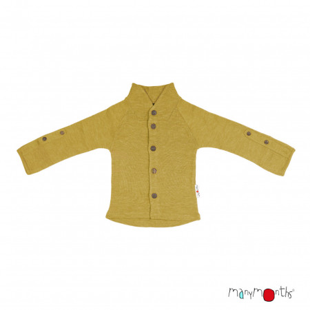 Cardigan lână merinos ManyMonths - Axolotl Yellow (cu guler)