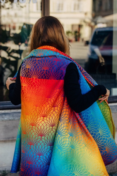 Cardigan lung/protectie babywearing pentru vreme rece, Lenny lamb - Rainbow Lotus
