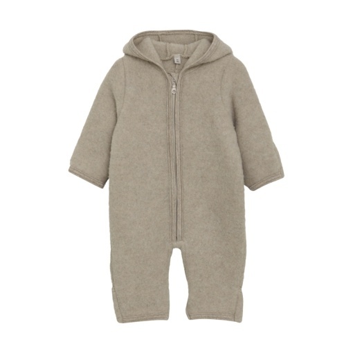 Salopetă cu urechi lână merinos fleece Huttelihut - Camel Melange