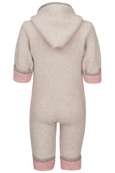 Overall din lână fiartă cu mănuși și botoșei, Stapf - Grey/Rose