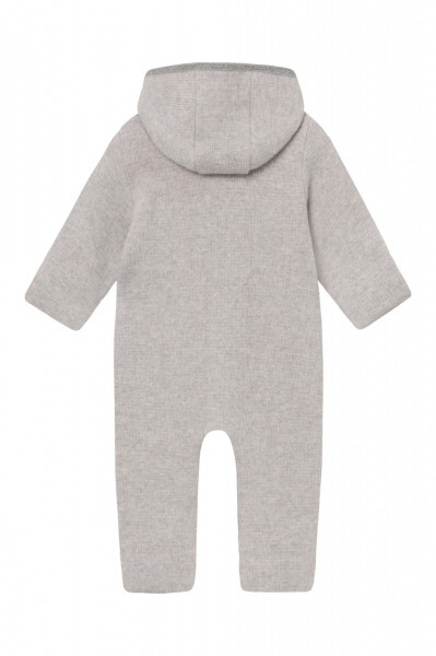 Overall lână merinos fiartă cu mănuși și botoșei, Stapf - Grey/Rose