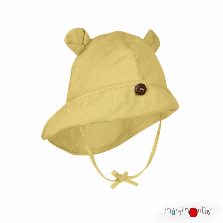 Pălărie ajustabilă ManyMonths Teddy Bear cânepă și bumbac - Citron Curd