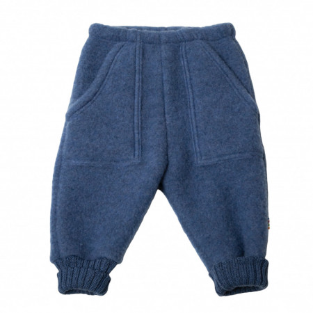 Pantaloni lână merinos fleece Joha - Basic Blue Melange