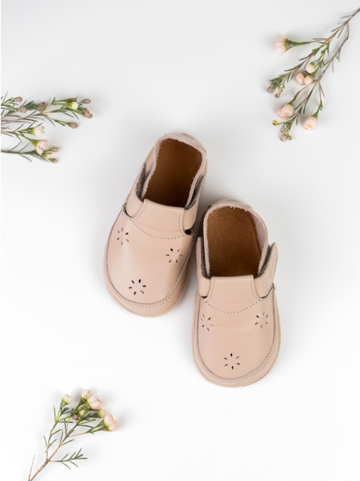 Pantofi barefoot din piele naturala - Erda Rose Fleur