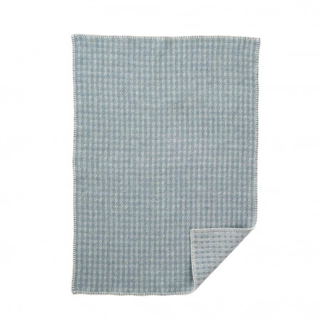 Pătură bebeluși lână merinos Klippan - Loop Sky Blue (65x90 cm)