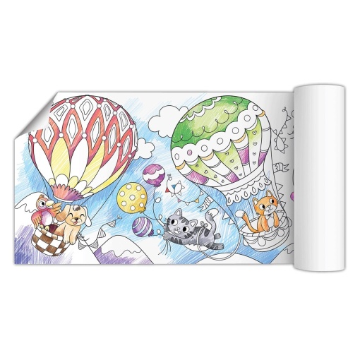 Poster de colorat, Aventuri cu animale, 70 x 16 cm, Dodo Toys - Img 2