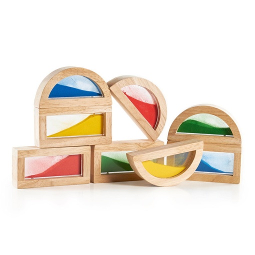 Rainbow Blocks cu nisip colorat, Guidecraft - Img 3