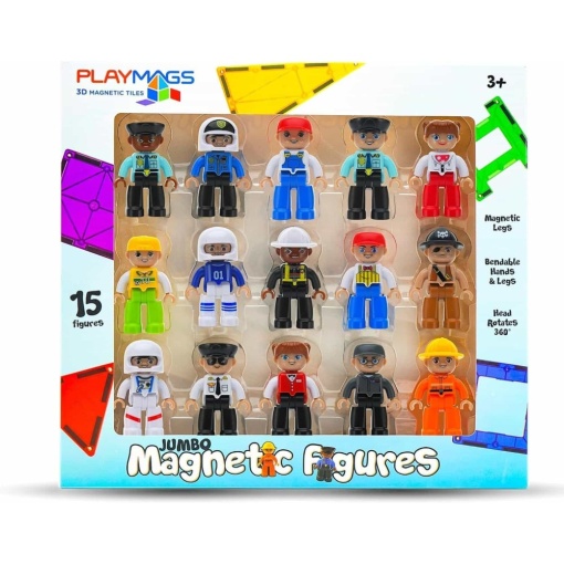Set Playmags - 15 figurine magnetice mari Jumbo