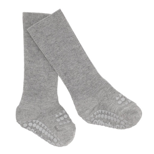 Șosete antiderapante din bambus GoBabyGo - Grey Melange