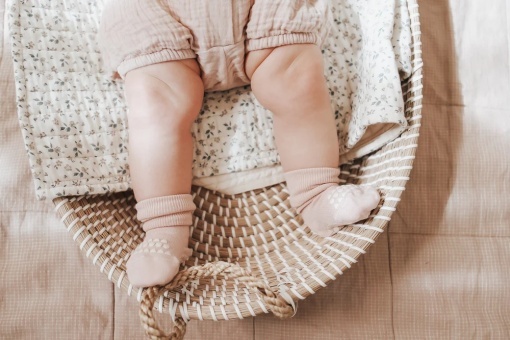 Șosete antiderapante din bambus GoBabyGo - Soft Pink