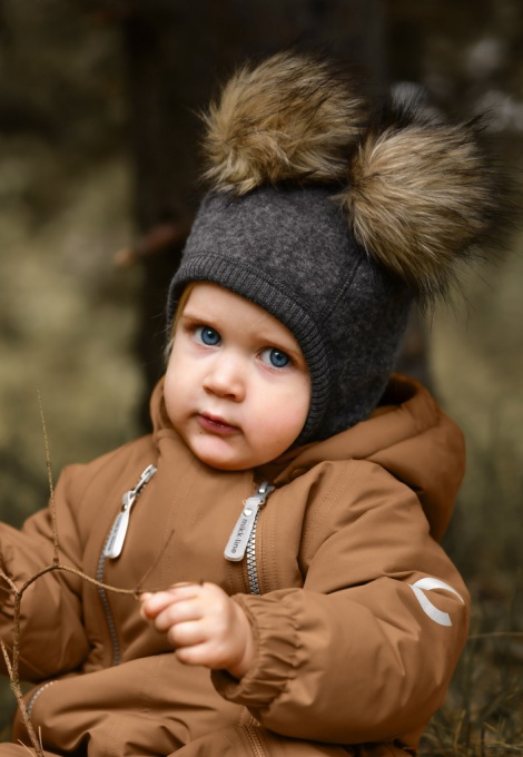 Cagulă lână merinos fleece Mikk-line - Anthracite Melange