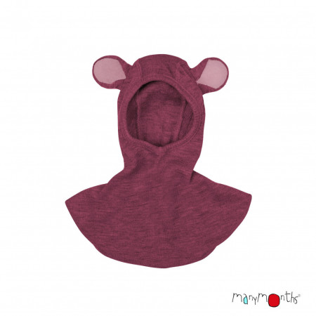 Cagulă ManyMonths Teddy lână merinos - Dark Cerise