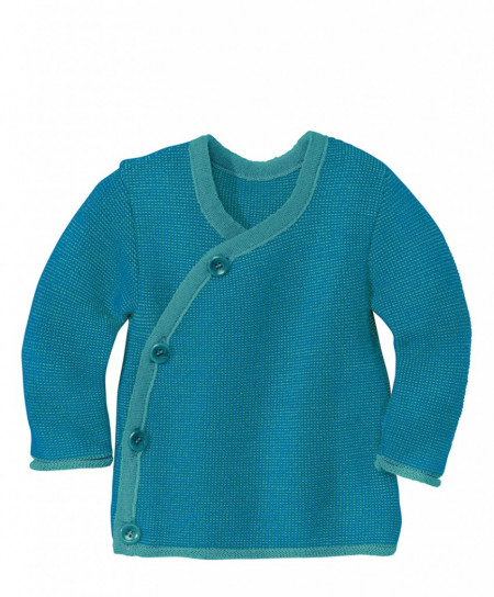 Cardigan lână merinos Disana - Blue Lagoon