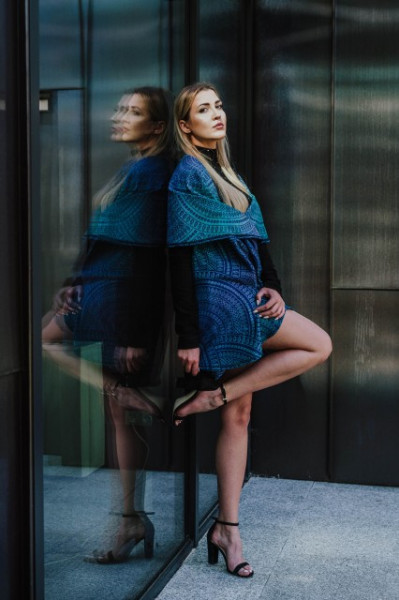 Cardigan lung/protectie babywearing pentru vreme rece, Lenny lamb - Peacock&#039;s Tail Provance