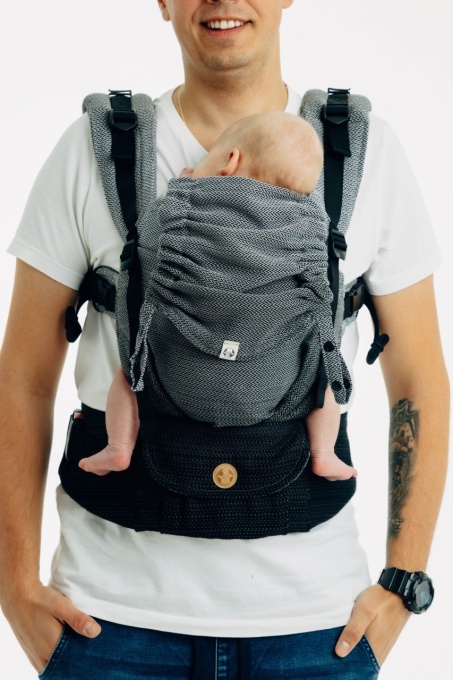 LennyUpgrade Pro - Herringbone Ombre Grey, Marsupiu ergonomic