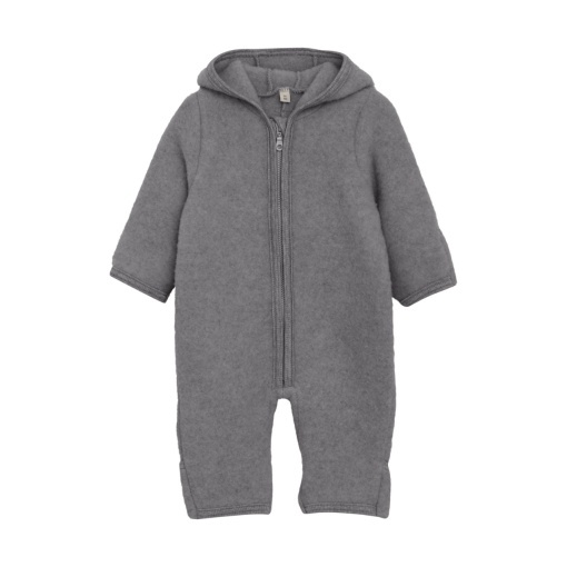 Salopetă cu urechi lână merinos fleece Huttelihut - Grey