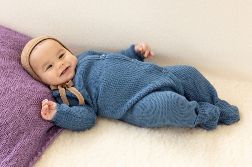 Overall din lână merinos Disana - Dove Blue