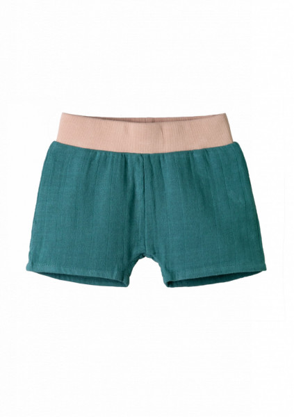 Pantaloni scurti din muselină Organic by Feldman - Emerald