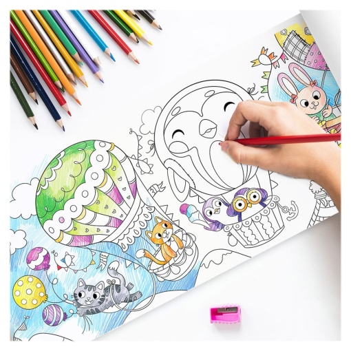 Poster de colorat, Aventuri cu animale, 70 x 16 cm, Dodo Toys - Img 3