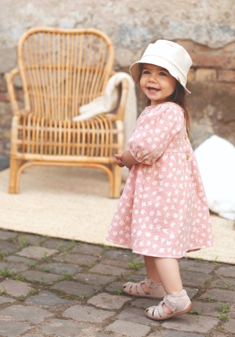 Rochie muselină dublă de bumbac, Pure Pure - Candy Natur
