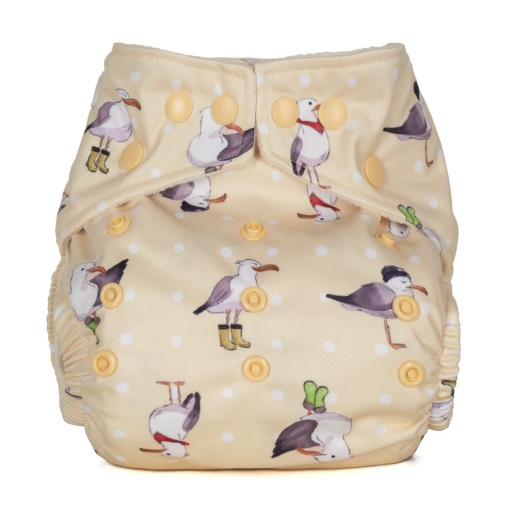 Scutec textil refolosibil cu buzunar Baba+Boo Seagulls