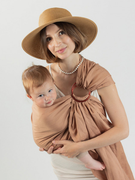 Sling cu inele Isara Caramel Bamboo Linen (bambus+in)