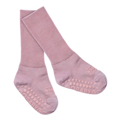 Șosete antiderapante din lână merinos GoBabyGo - Rose Blush