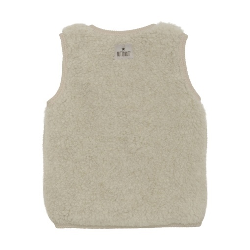 Vestă din lână merinos teddy Huttelihut - Cement