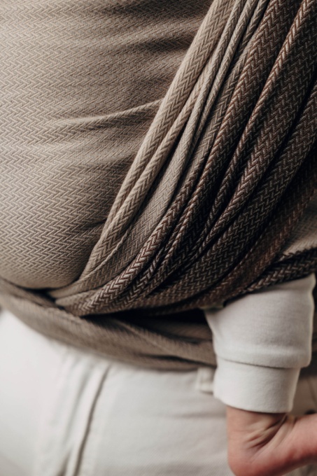 Wrap țesut Lennylamb - Little Herringbone Caffe Latte- Size S (4,2m)