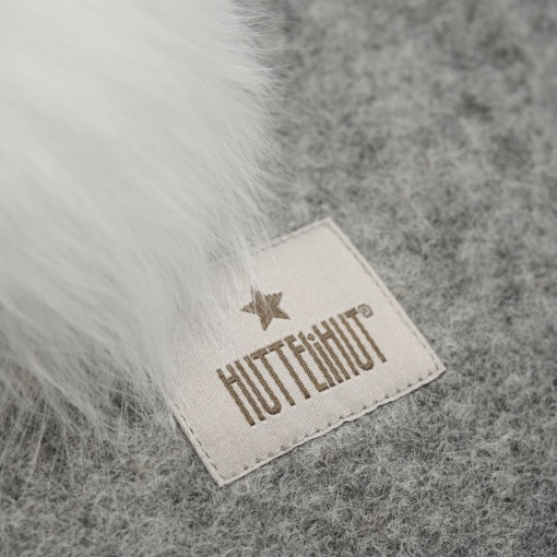 Cagulă lână merinos fiartă Huttelihut - Medium Grey Melange