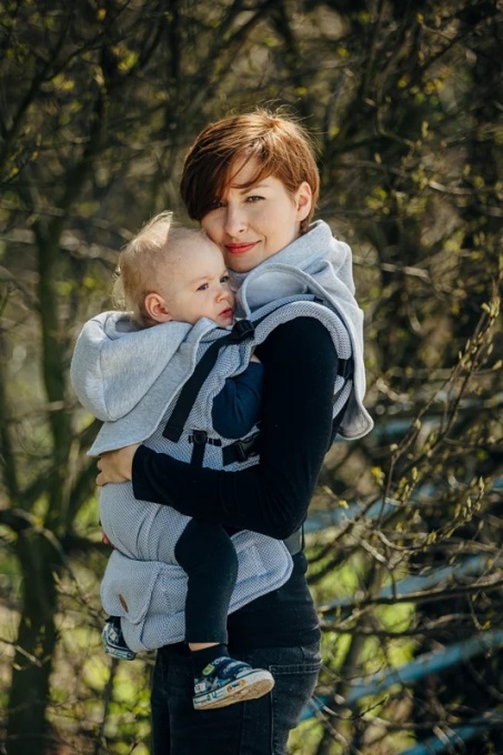 Guler 2 in 1 pentru mama si bebe, Lennylamb, Grey