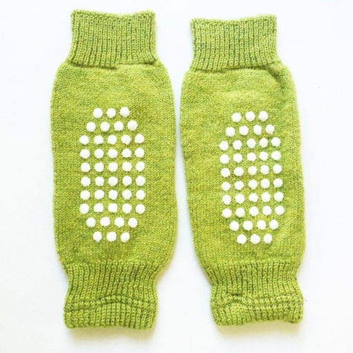 Jambiere Hirsch Natur din lână organica cu stopper anti-alunecare - Green