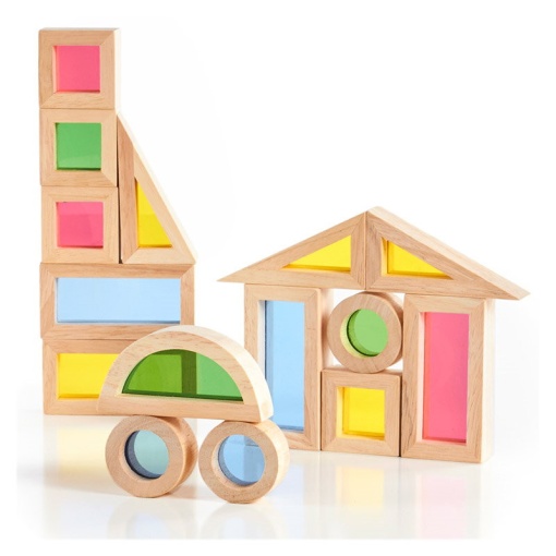 Junior Rainbow Blocks set 20 piese, Guidecraft - Img 2