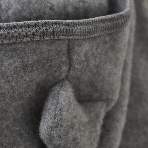 Overall cu urechi lână merinos fleece Huttelihut - Grey detaliu