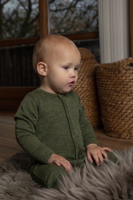 Overall lână merinos cu/fara sosete Joha - Dark Olive