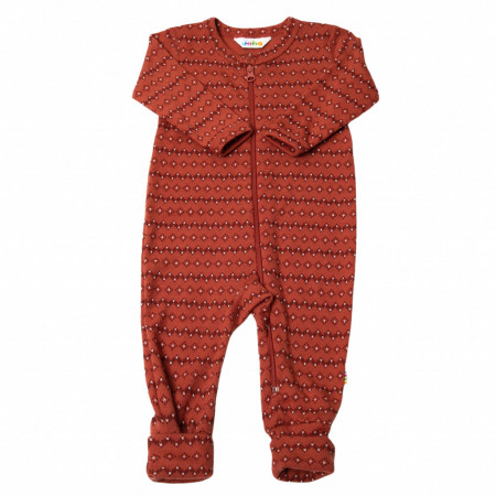 Overall lână merinos cu/fara sosete Joha - Wool Print Chilli Red